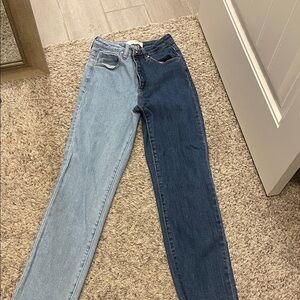 Chic Two-Tone Denim Women's Skinny Jeans